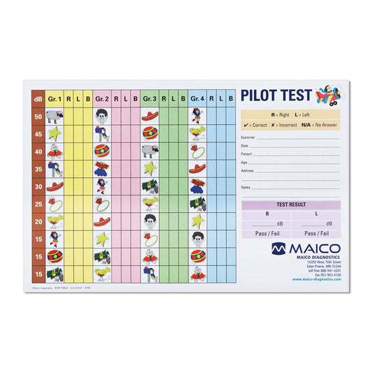 Maico PILOT TEST Audiometer - Spanish Score Pads (50-ct)