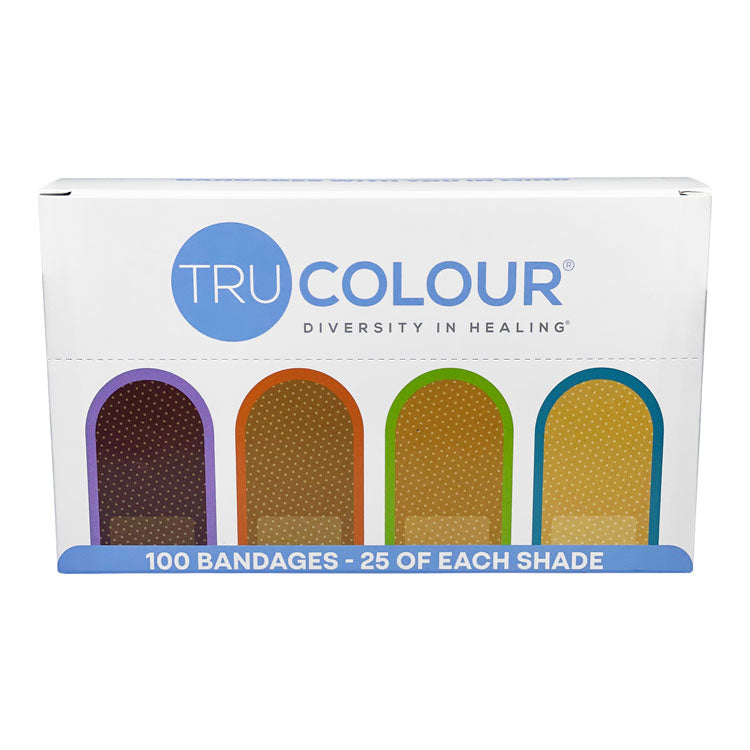 Tru-Colour Skin Tone Flexible Fabric Adhesive Bandages Assortment - 1" x 3" (100-ct)