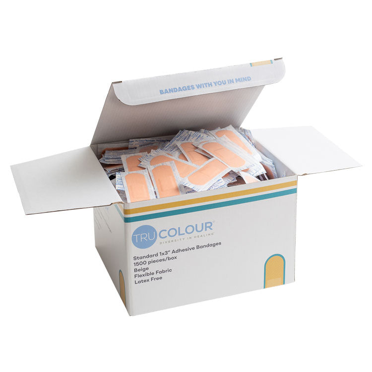 Tru-Colour Skin Tone Flexible Fabric Adhesive Bandages - 1" x 3"
