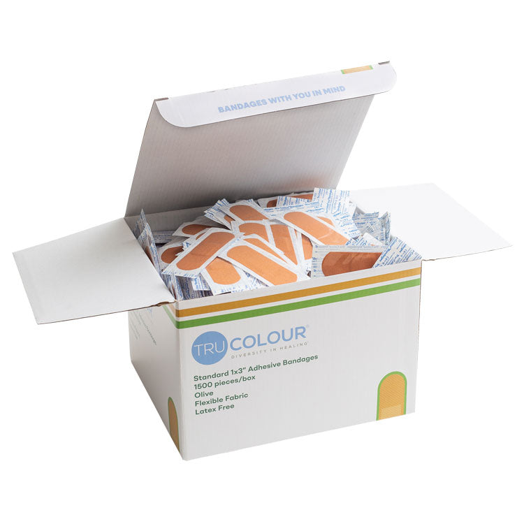 Tru-Colour Skin Tone Flexible Fabric Adhesive Bandages - 1" x 3"