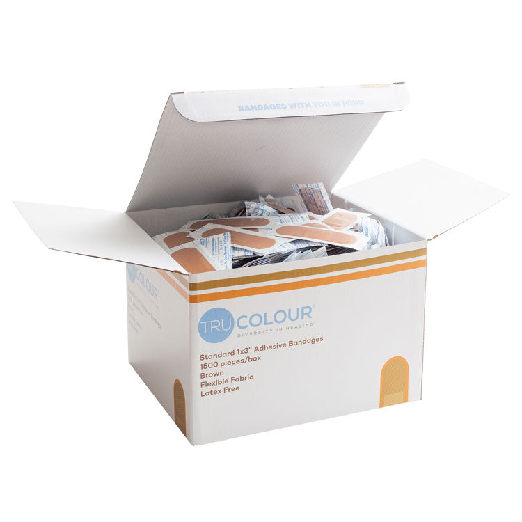 Tru-Colour Skin Tone Flexible Fabric Adhesive Bandages - 1" x 3"