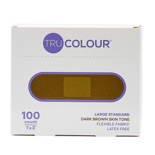 Tru-Colour Skin Tone Flexible Fabric Adhesive Bandages - Dark Brown (100-ct)