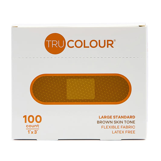 Tru-Colour Skin Tone Flexible Fabric Adhesive Bandages - Brown (100-ct)