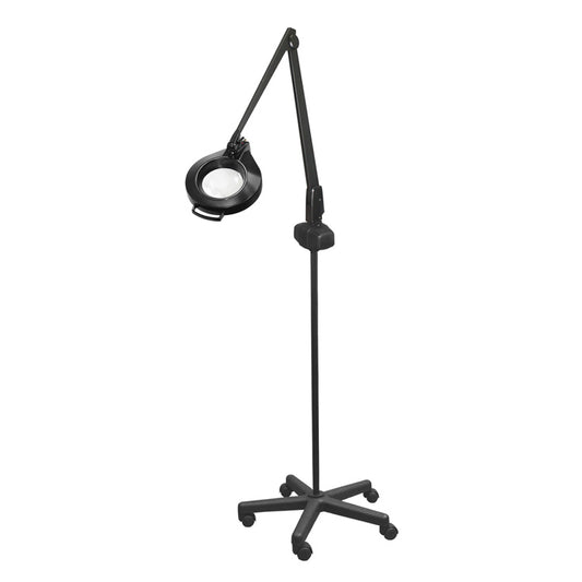 Dazor Circline Lighted Magnifier - Floor Model with Casters (Black)