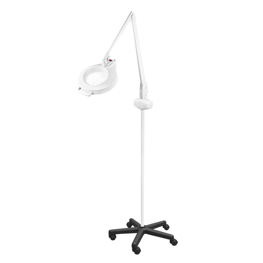 Dazor Circline Lighted Magnifier - Floor Model with Casters (White)