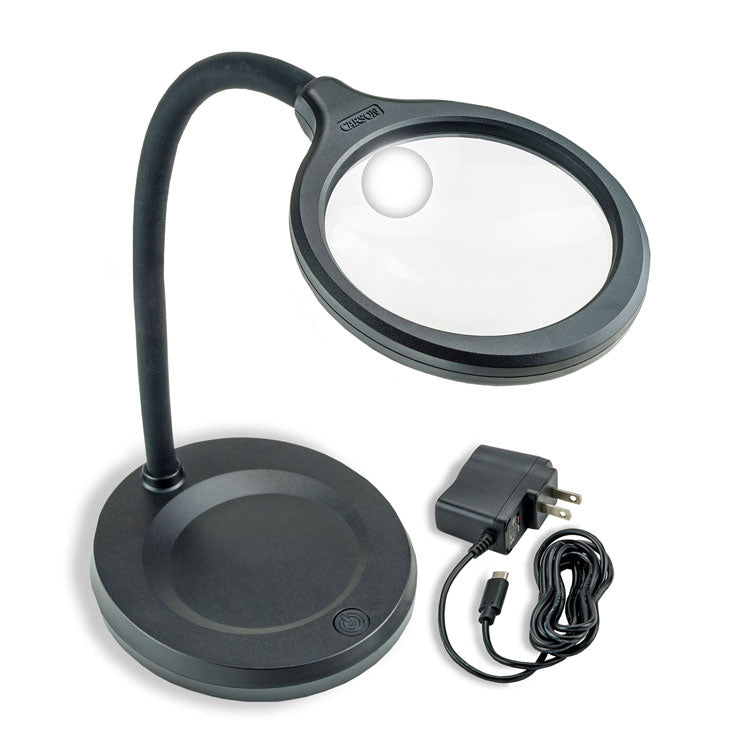 DeskBrite LED Desk Lamp Aspheric Magnifier - 2X Magnifier (4.3" Lens)