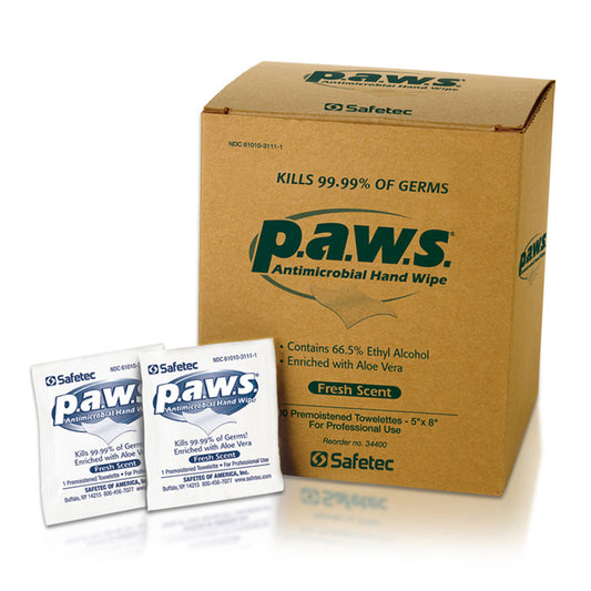 Safetec p.a.w.s. Antimicrobial Hand Wipes (100-ct)