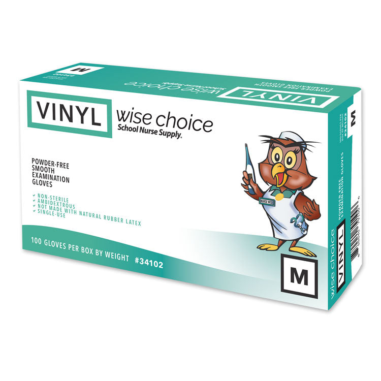 SNS Wise Choice Vinyl Powder-Free Exam Gloves - Medium (100-ct)