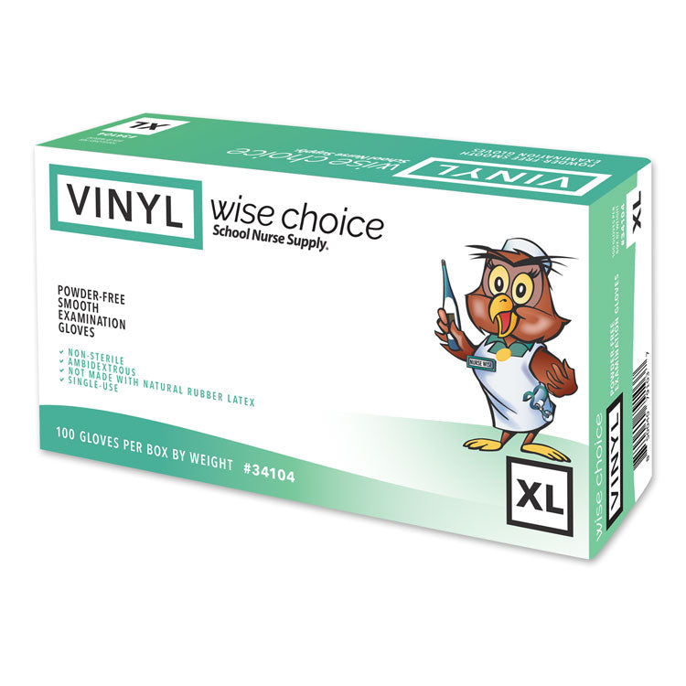 SNS Wise Choice Vinyl Powder-Free Exam Gloves - X-Large (100-ct) **CASE of 10**