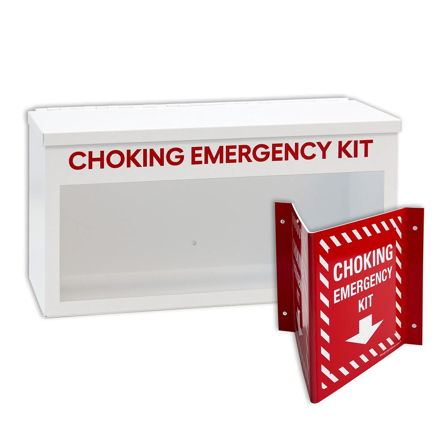 Choking Emergency Cabinet with Locator Sign Kit