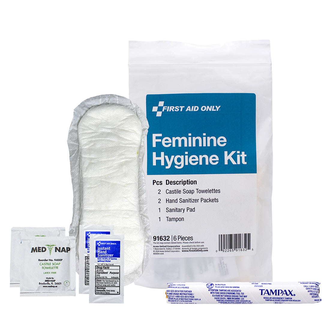 Feminine Hygiene Kit School Nurse Supply