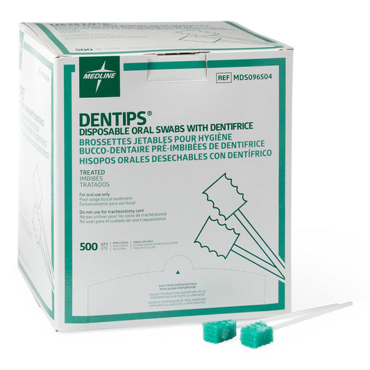 DenTips Disposable Oral Swabs - Treated (1,000-ct)