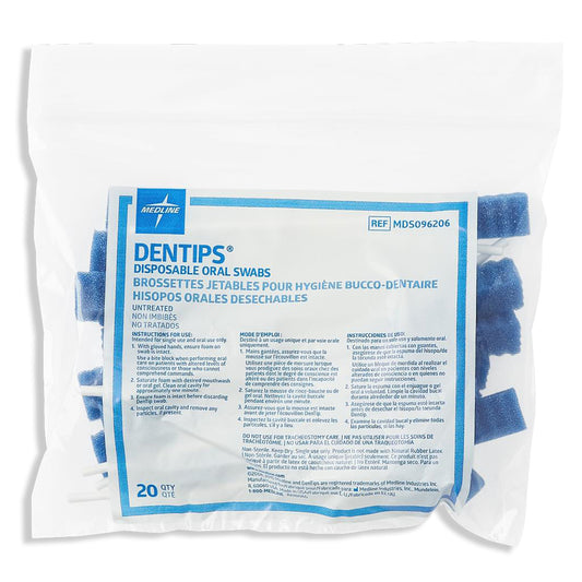 DenTips Disposable Oral Swabs - Untreated (20-ct)