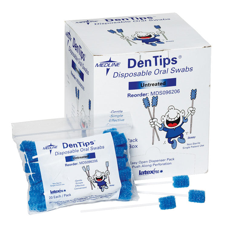 DenTips Disposable Oral Swabs - Untreated (1,000-ct)