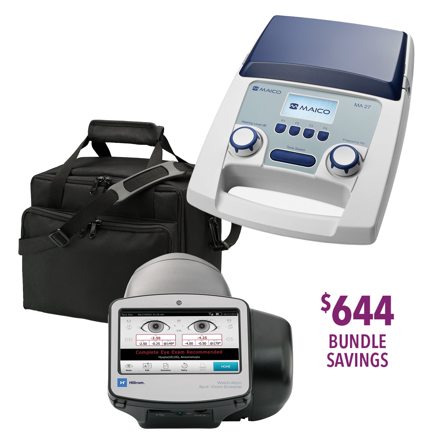 MA 27 Bundle with Welch Allyn SPOT Vision Screener and Case