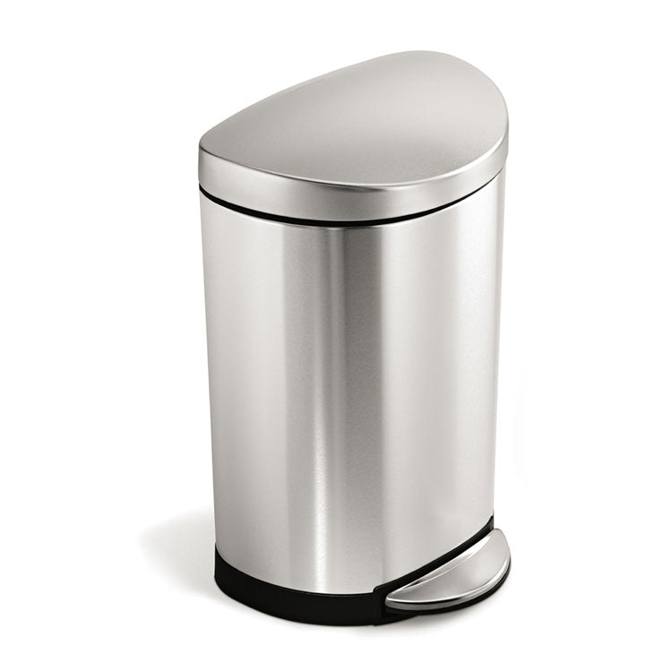 Stainless Steel Step-On Waste Can - 1.6 Gallon