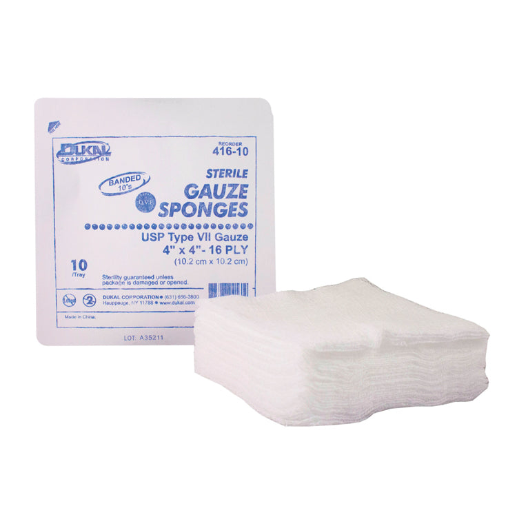 Sterile Gauze Sponges - 4" x 4" (10-ct)