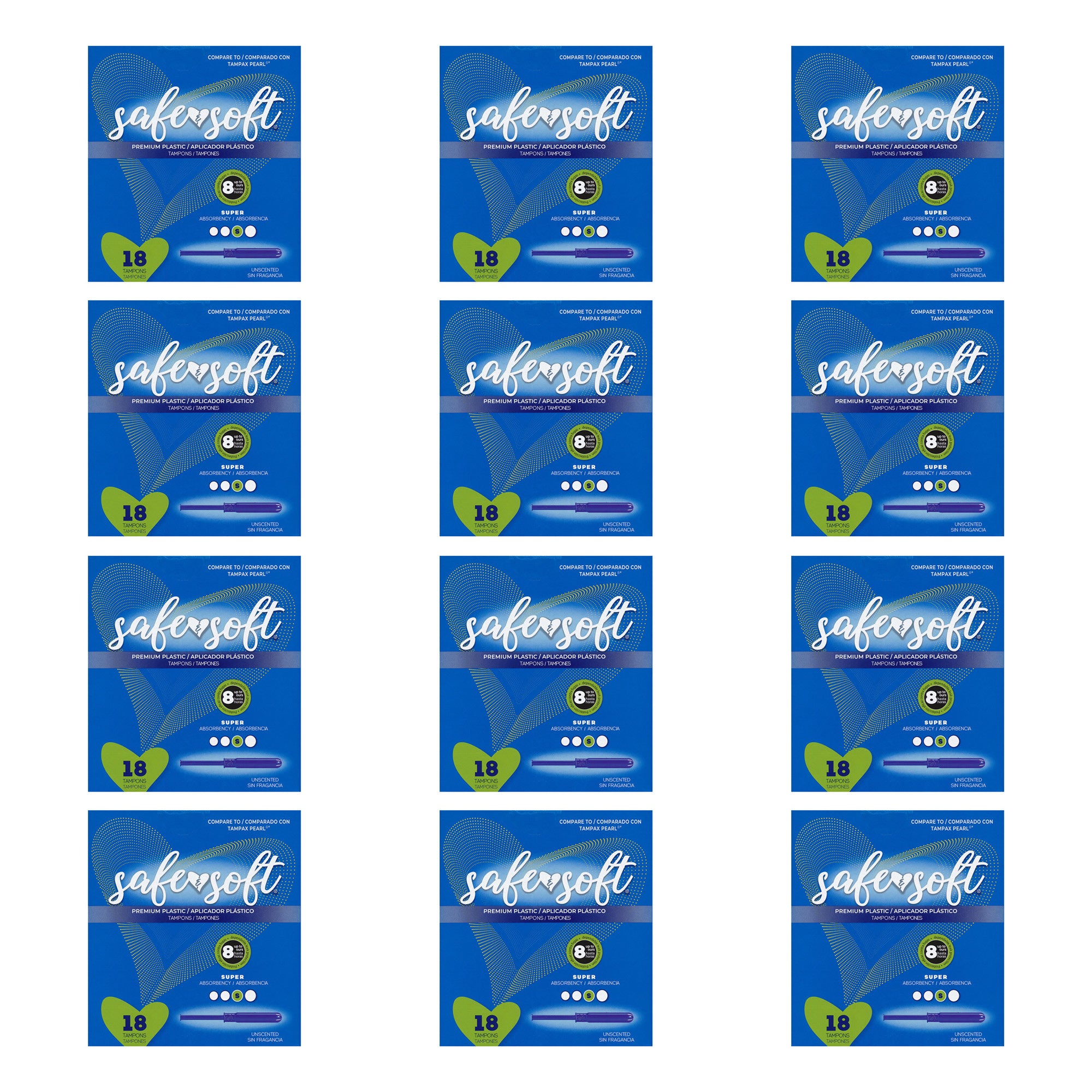 Safe&Soft Pearlized Plastic Tampons