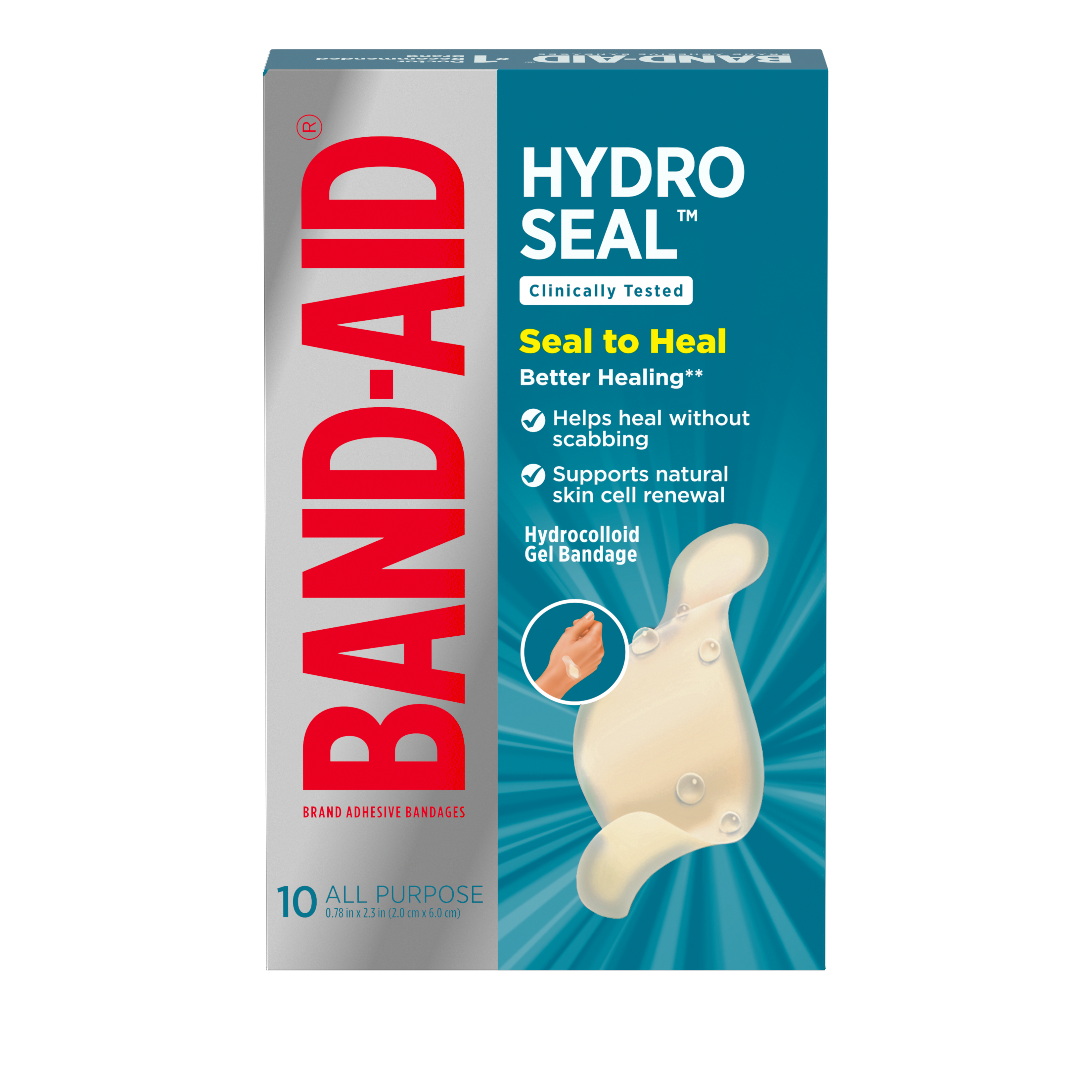 BAND-AID Hydro Seal Hydrocolloid Gel Bandages - All-Purpose (10-ct)