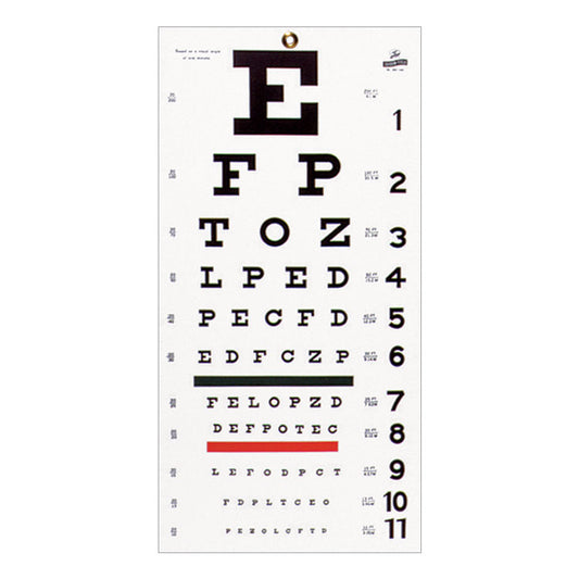 20 ft: Wall Mount Eye Test Chart - Snellen