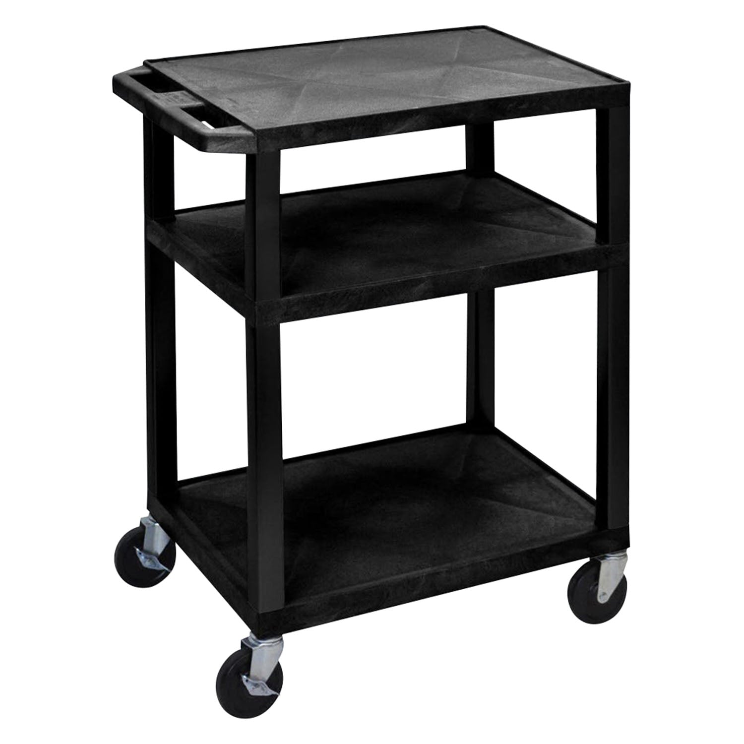 3-Shelf Utility Carts - Black