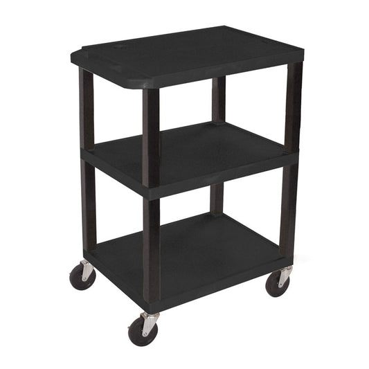 3-Shelf Utility Carts - Black