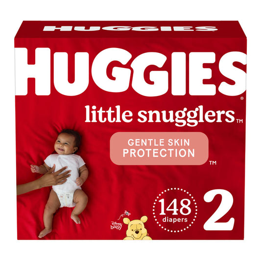 Huggies Little Snugglers Diapers - Size 2, 12–18 lbs (148-ct) **BULK CASE**