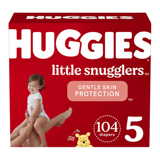 Huggies Little Snugglers Diapers - Size 5, 27+ lbs (104-ct) **BULK CASE**