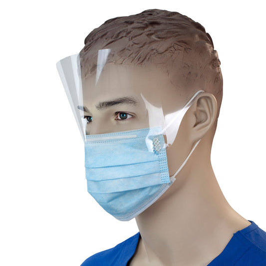 Procedure Face Mask with Ear Loop & Plastic Shield (50-ct)