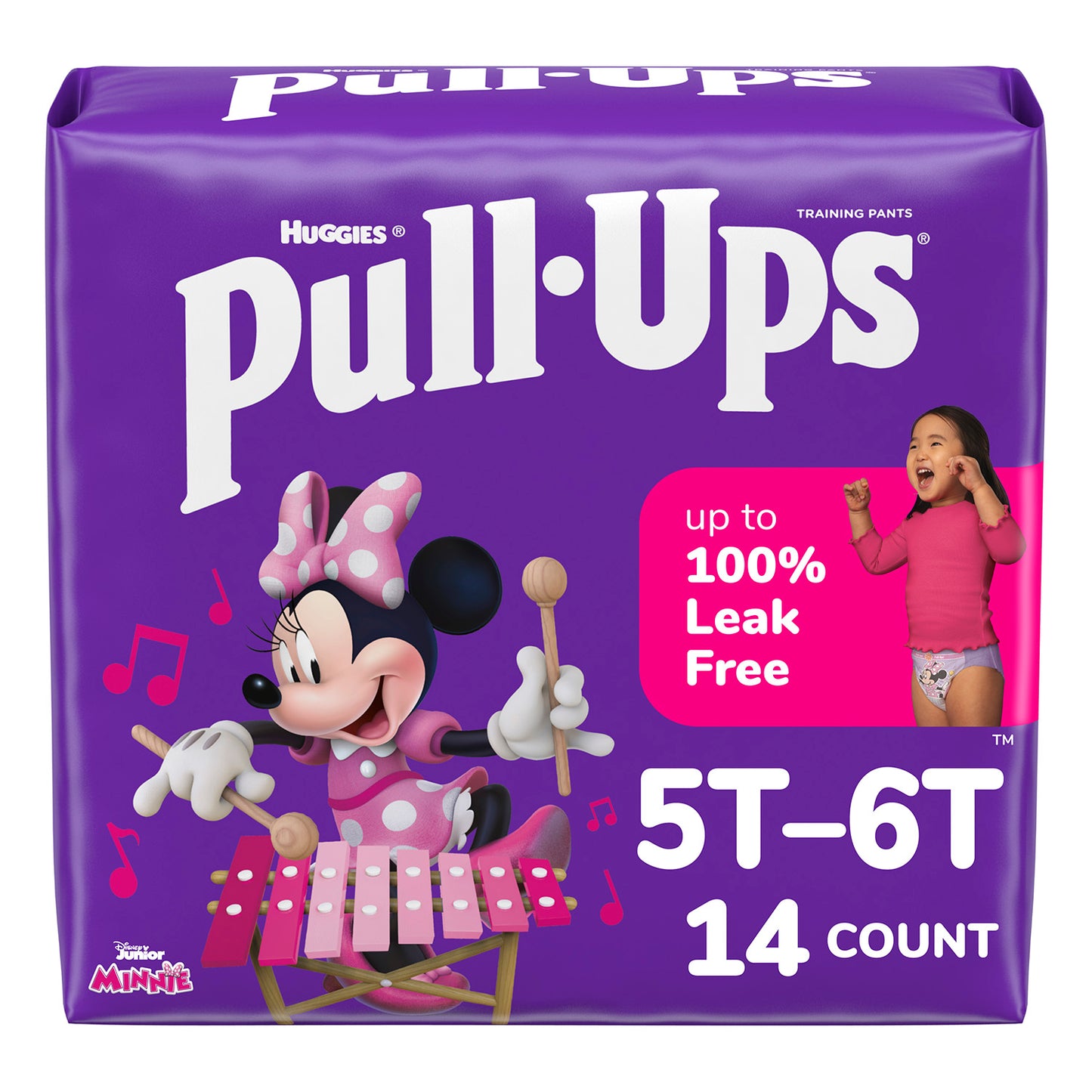 Huggies Pull-Ups Training Pants- Size 5T-6T 46-60 lbs, Girl (14-ct) **CASE of 4**