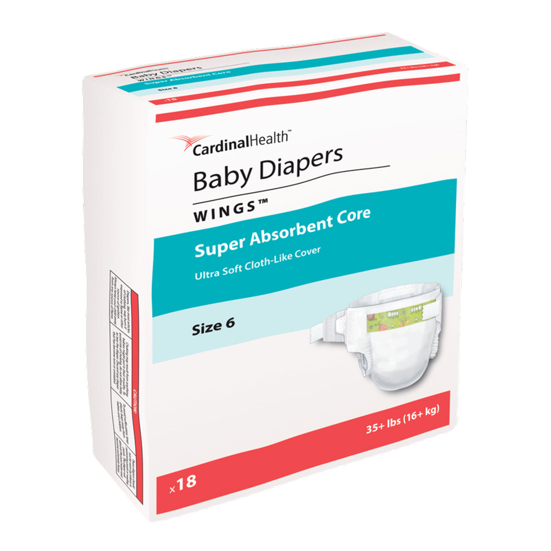 Cardinal Health Diapers - Size 6, 35+ lbs (18-ct)