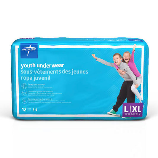 Disposable Protective Youth Underwear - L/XL, 60-125 lbs (12-ct)