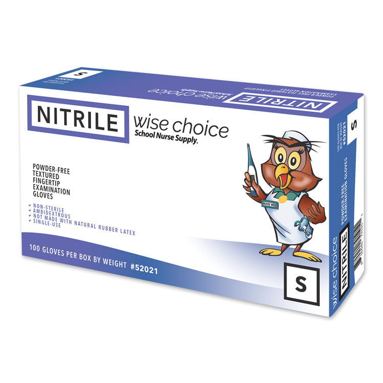 SNS Wise Choice Nitrile Powder-Free Exam Gloves - Small (100-ct) **CASE of 10**