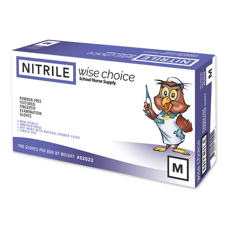 SNS Wise Choice Nitrile Powder-Free Exam Gloves - Medium (100-ct) **CASE of 10**