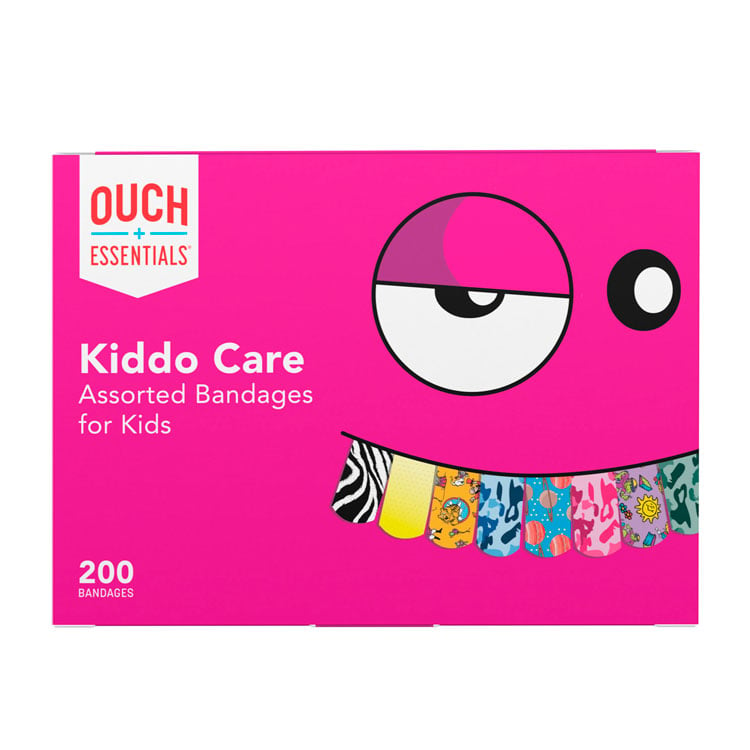 Ouch Essentials Kiddo Care Plastic Adhesive Bandages - 3/4" x 3" (200-ct)