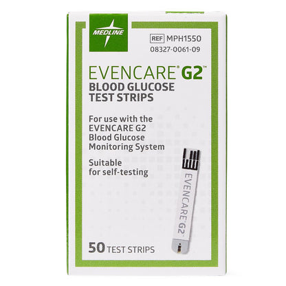 EvenCare G2 Blood Glucose Monitoring System Test Strips (50-ct)