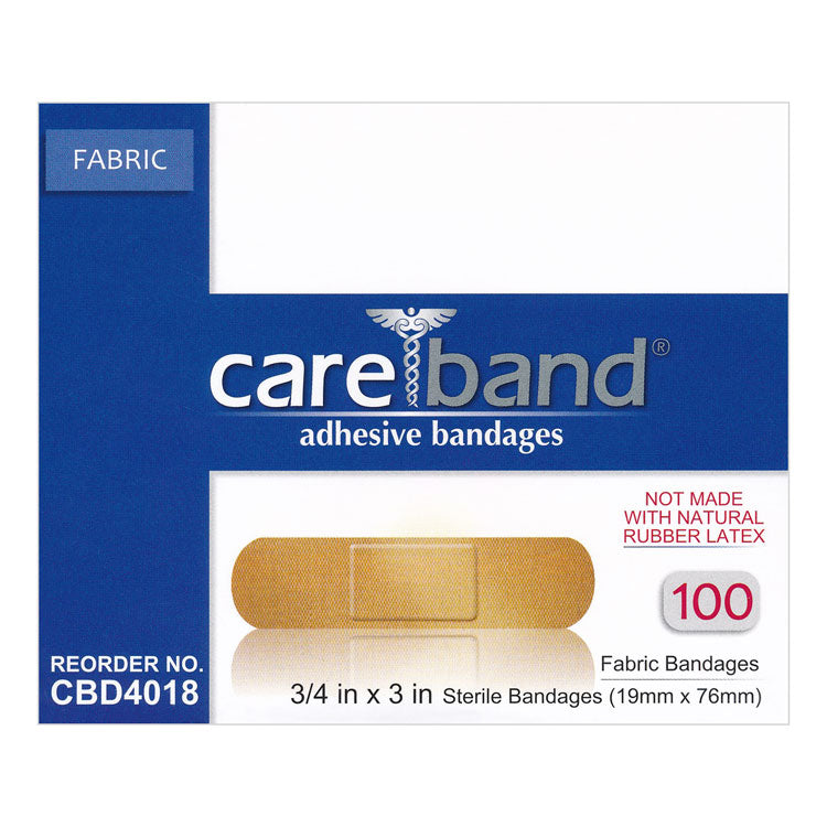 CAREBAND Flexible Fabric Bandages - 3/4" x 3" (100-ct)