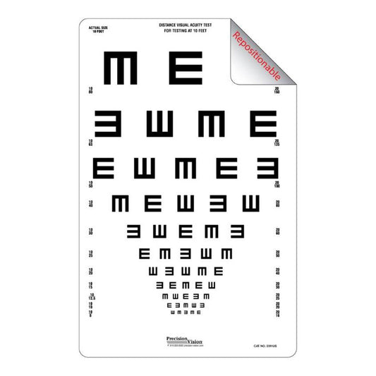 10 ft: Illiterate Tumbling E (11 Line) Repositionable StikAblility Chart