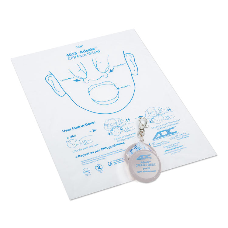 ADC Adsafe CPR Face Shield with Key Ring Clasp (White)