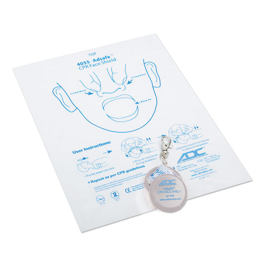 ADC Adsafe CPR Face Shield with Key Ring Clasp (White)