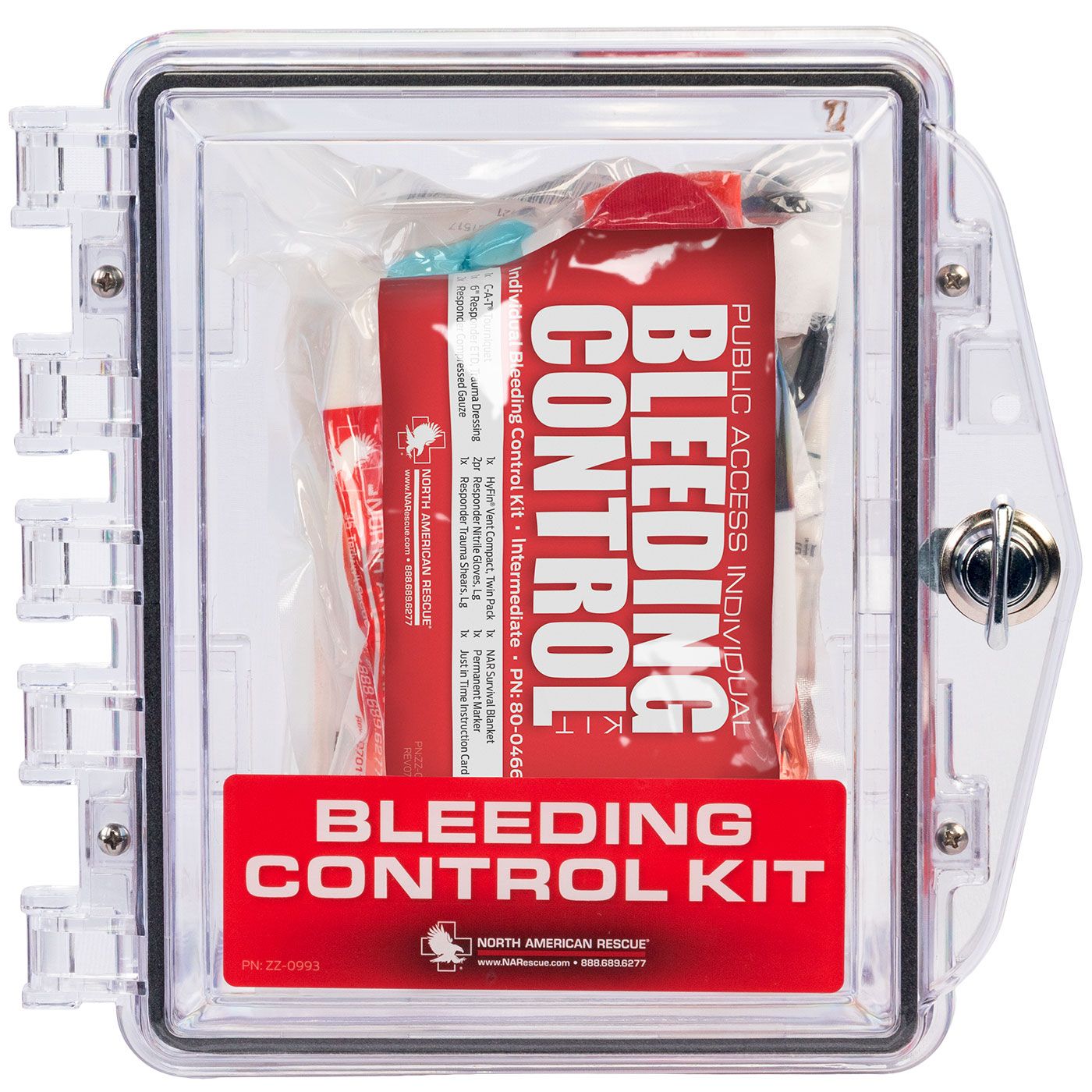 Individual Public Access Bleeding Control with Clear Wall Case