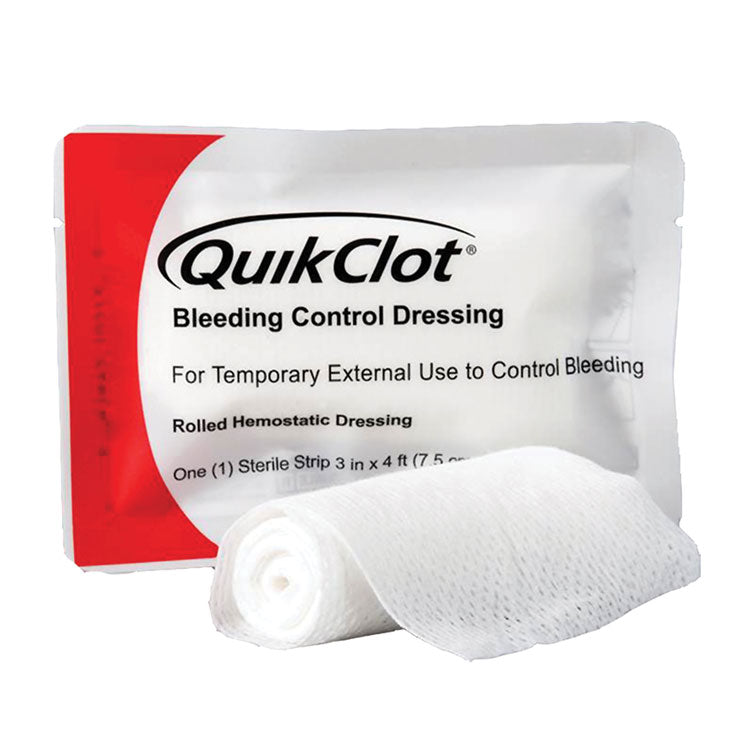 QuikClot Bleeding Control Dressing - 3" x 4 ft Roll