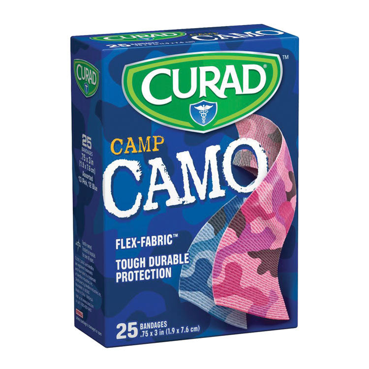 CURAD Children's Flex-Fabric Bandages - Pink & Blue Camo (25-ct)