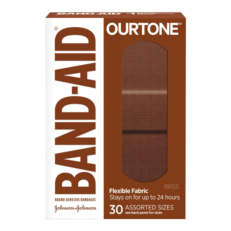 BAND-AID OURTONE Flexible Fabric Adhesive Bandages - Medium Tone (30-ct)