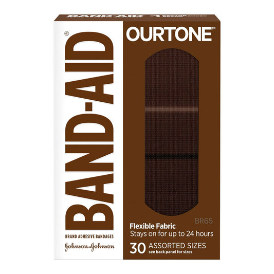 BAND-AID OURTONE Flexible Fabric Adhesive Bandages - Dark Tone (30-ct)