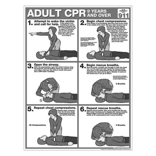 CPR Chart: Adult B&W Tearpad (50-ct)