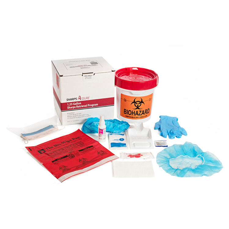 SharpsAssure Mail-Back Spill Kit Sharps Retrieval Program - 1.25 Gallon