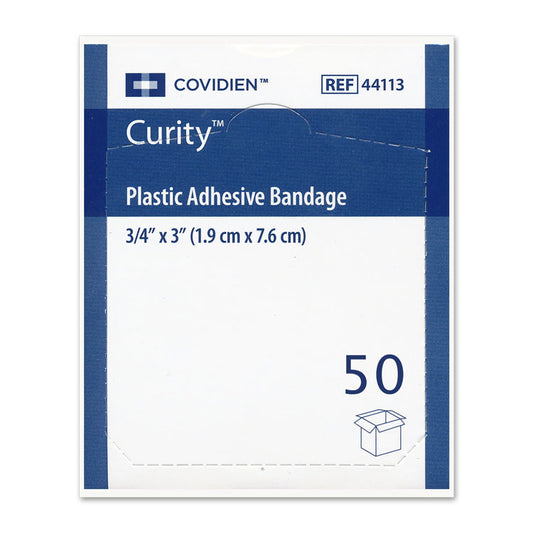 Curity Plastic Bandages - 3/4" x 3" (50-ct)