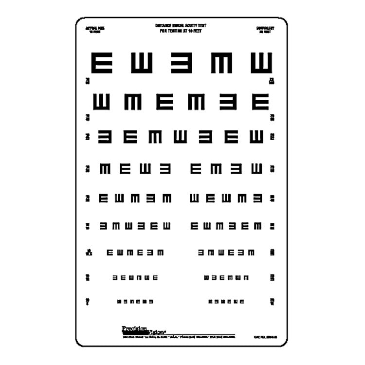 10 ft: Illiterate Tumbling E (9 Line) Chart