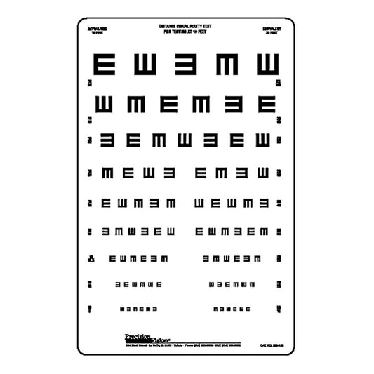 10 ft: Illiterate Tumbling E (9 Line) Chart